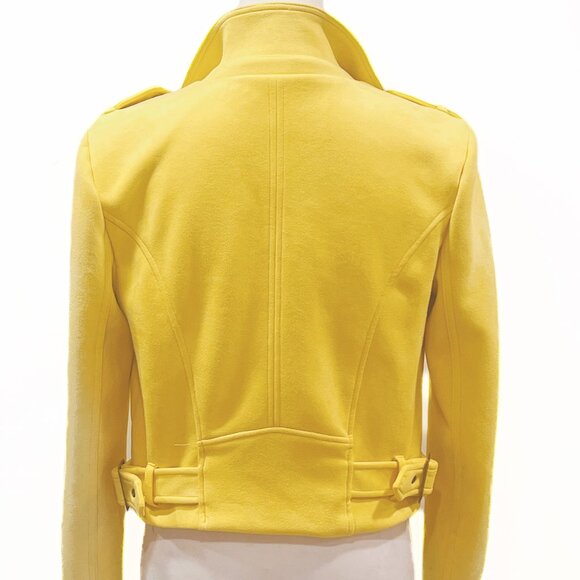 Yellow Faux Suede Moto Jacket - Picture 3 of 4